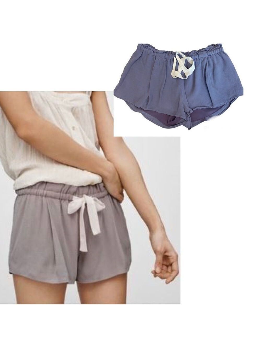 Aritzia Wilfred Montrouge purple shorts M elastic drawstring waistband pocket🔥